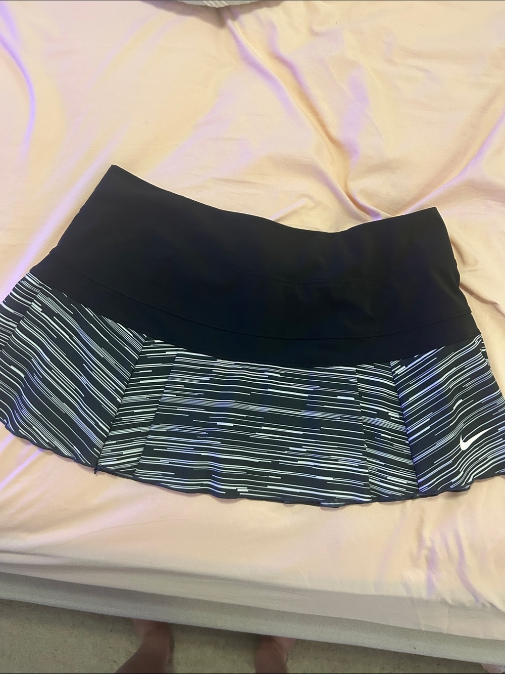 Nike Black tennis or running  Skirt with‎ White and Gray Stripes